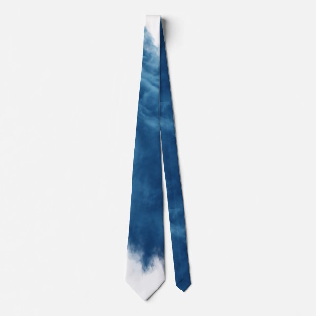 modern blue smoke effect neck tie (Front)