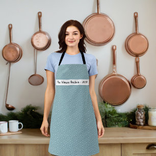 Modern Blue Snowflake Apron