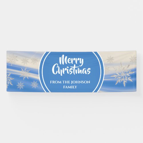 Modern Blue Snowflake Christmas Banner