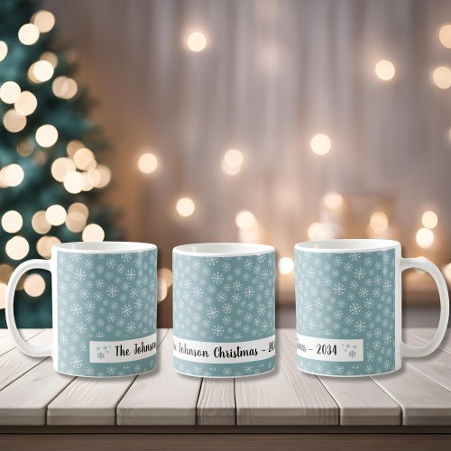 Modern Blue Snowflake  Coffee Mug