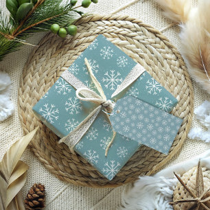 Modern Blue Snowflake Gift Tags