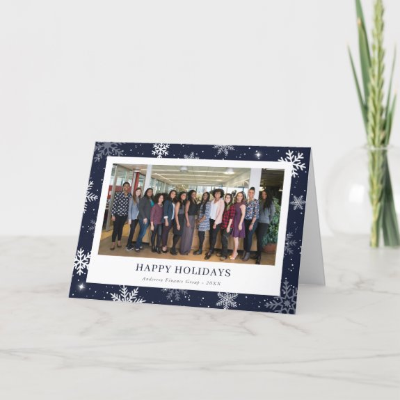 Modern Blue Snowflake Photo Business