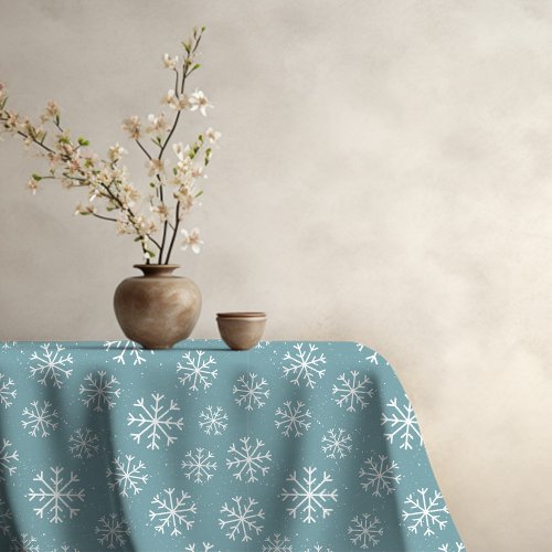 Modern Blue Snowflake  Tablecloth