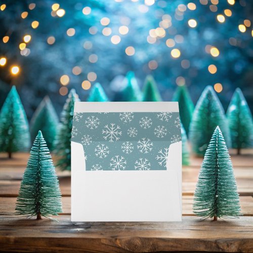 Modern Blue Snowflakes  Envelope