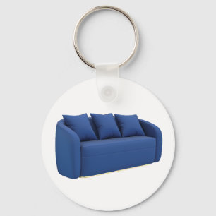 Modern blue sofa keychain