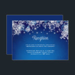 Modern Blue Sparkle Snowflake Wedding Enclosure Card<br><div class="desc">Elegant Blue Sparkle Snowflake Wedding Reception Enclosure Card.</div>