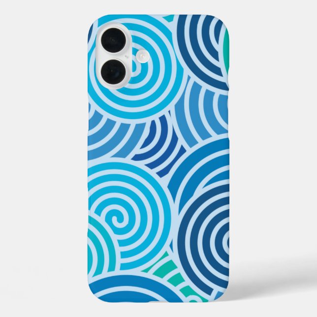 Modern Blue Spiral Pattern Case-Mate iPhone Case (Back)