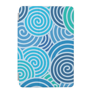 Modern Blue Spiral Pattern iPad Mini Cover