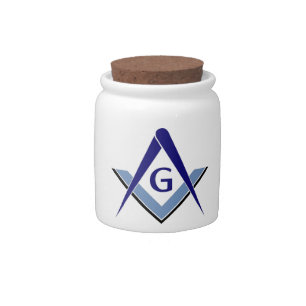 Modern Blue Square & Compasses Candy Jar