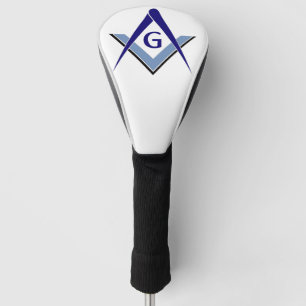 Modern Blue Square & Compasses Golf Head Cover