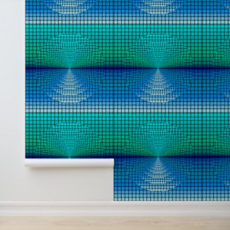  Modern blue squares and circles Peel and stick 