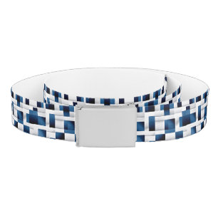 Modern Blue Squares Repeating Pattern Belt