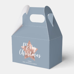Modern Blue Star Christmas Favor Boxes