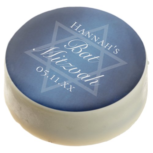 Modern Blue Star of David Formal Bat Mitzvah Party Chocolate Covered Oreo