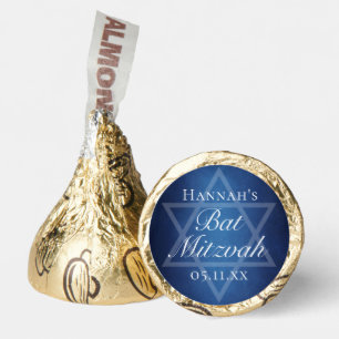 Modern Blue Star of David Formal Bat Mitzvah Party Hershey®'s Kisses®