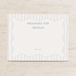 Modern Blue Stripe Boy 1st Birthday Time Capsule Enclosure Card