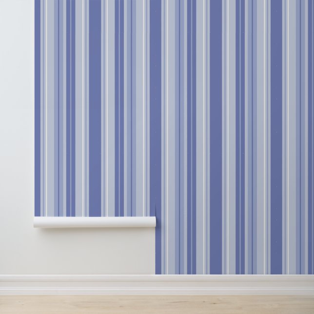 Modern Blue Striped Wallpaper (Application)