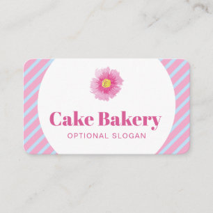 Modern Blue Stripes Bakery Business Card
