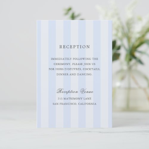 Modern Blue Stripes Elegant Wedding