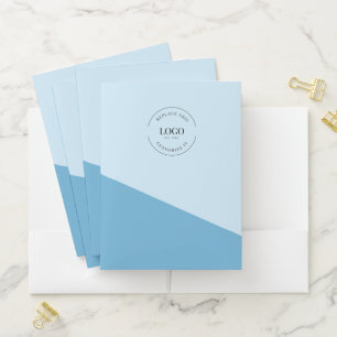 Modern Blue Stylish Custom Business Logo website  Pocket Folder