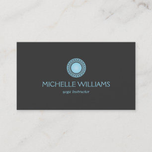 MODERN BLUE SUN LOGO on DARK GRAY Business Card