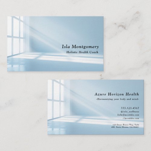 Modern Blue Sunbeam Business Card