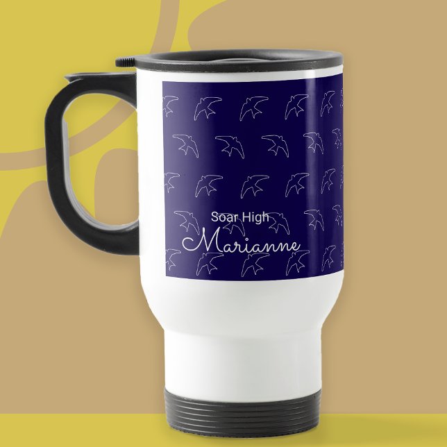 Modern Blue Swallow Pattern Mug (Swallow Mug)