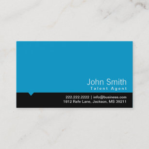 Modern Blue Talent Agent Business Card