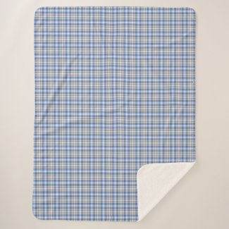 Modern Blue Taupe Tartan Plaid Pattern