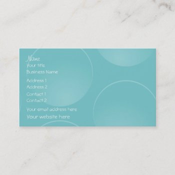 Modern Blue Teal Bubbles Business Card by Jamene at Zazzle