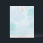 Modern Blue Teal Watercolor Letterhead<br><div class="desc">Watercolor-inspired with calm shades of blue and teal. This unique design combines the elegance of watercolor with a modern touch,  creating an eye-catching and professional statement. 
Personalize and elevate your brand identity.</div>