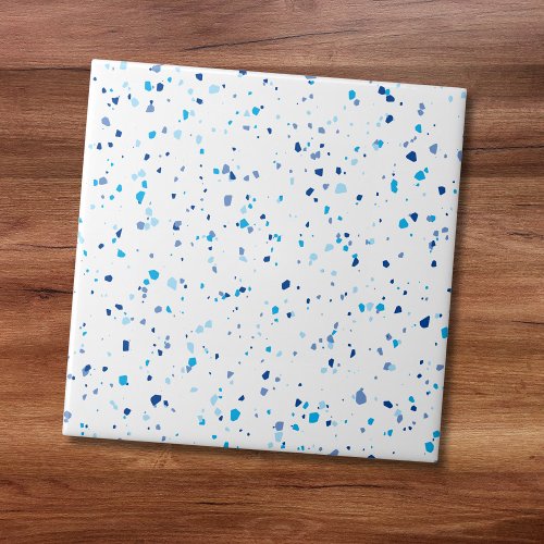Modern Blue Terrazzo Pattern Ceramic Tile