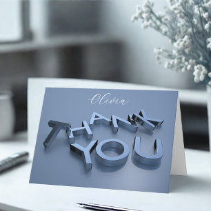 Modern Blue Thank You Card
