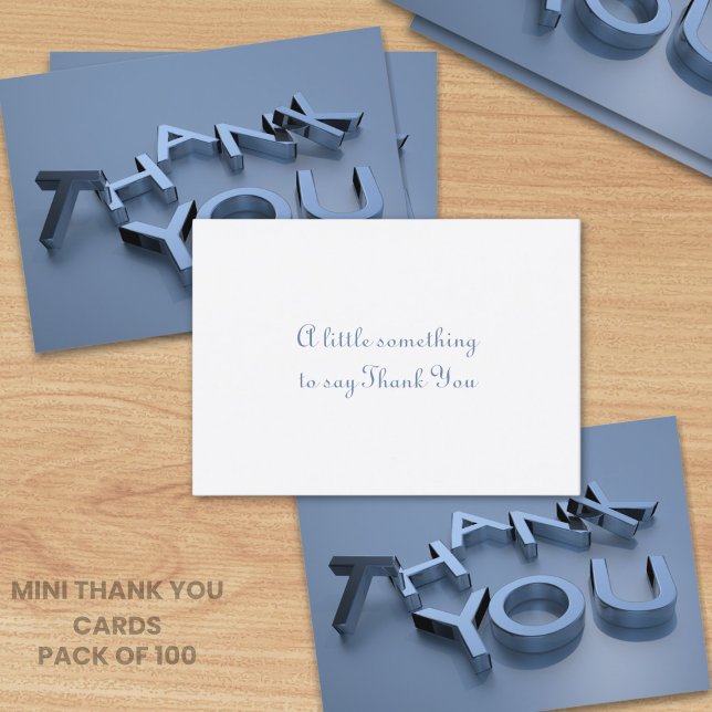 Modern Blue Thank You Cards Pack of 100 (Cost effective thank you cards with space for your short message)