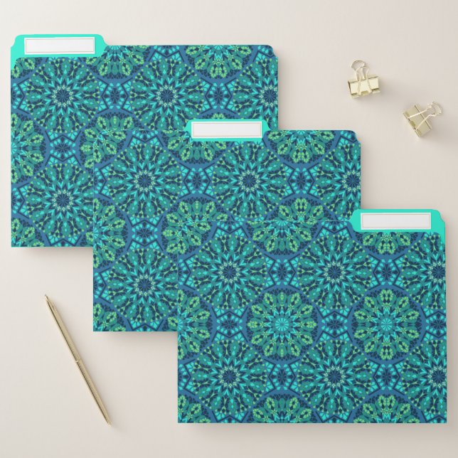 Modern Blue Tile File Folder (Set)
