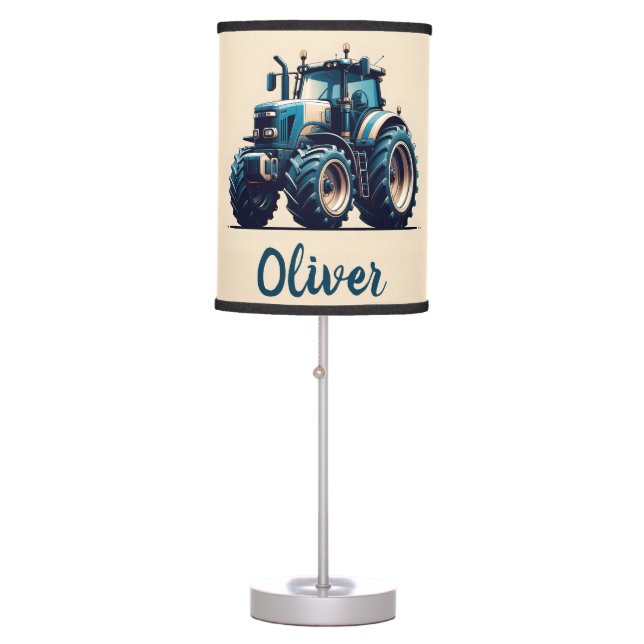 Modern Blue Tractor  Table Lamp (Front)