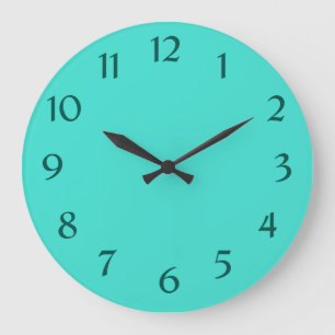 Modern blue Turquoise aesthetic Large Clock