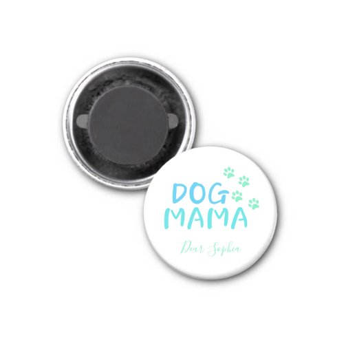 Modern Blue Typography for Best Dog Mom  Magnet