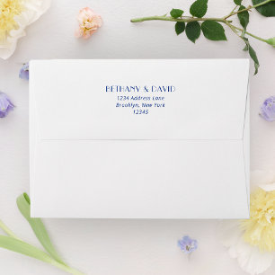 Modern Blue Typography Wedding Envelope