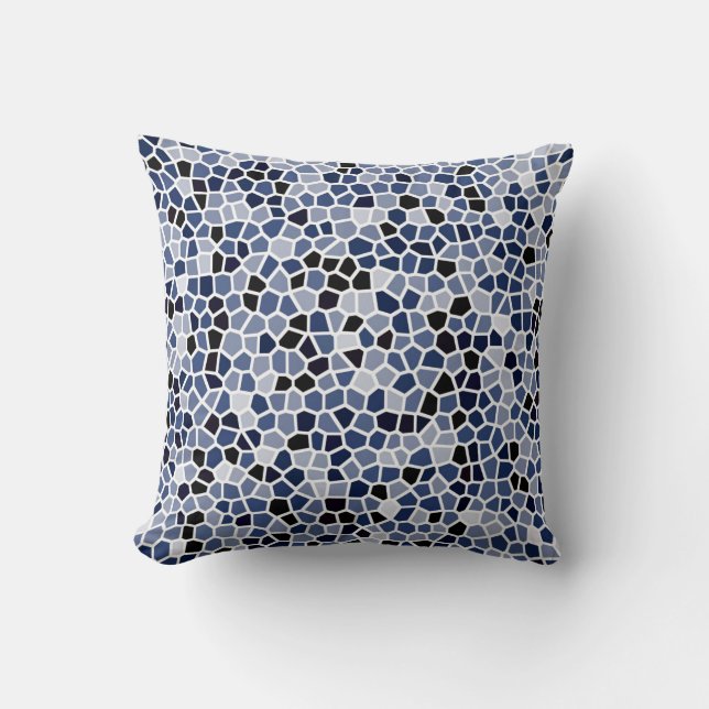 Modern Blue Unique Pattern Throw Pillow (Front)