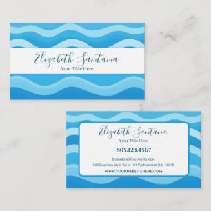 Modern Blue Vector Waves Business Card