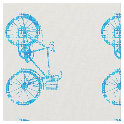Modern Blue Vintage Bicycle Fabric