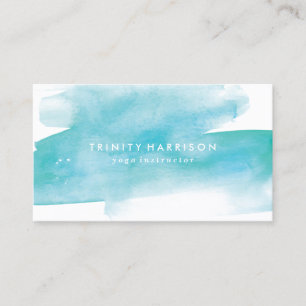 Modern Blue Watercolor Business Card