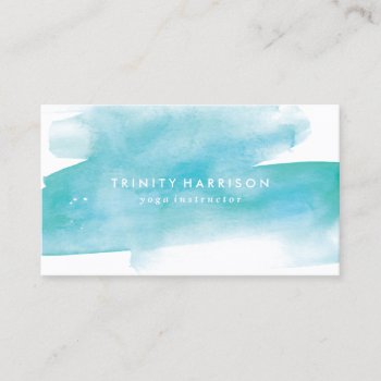 Modern Blue Watercolor Business Card by dulceevents at Zazzle