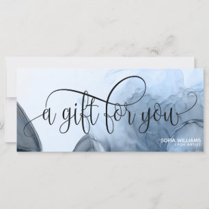 Modern Blue  watercolor Certificate Gift Card