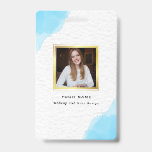 Modern Blue Watercolor Fashion Badge