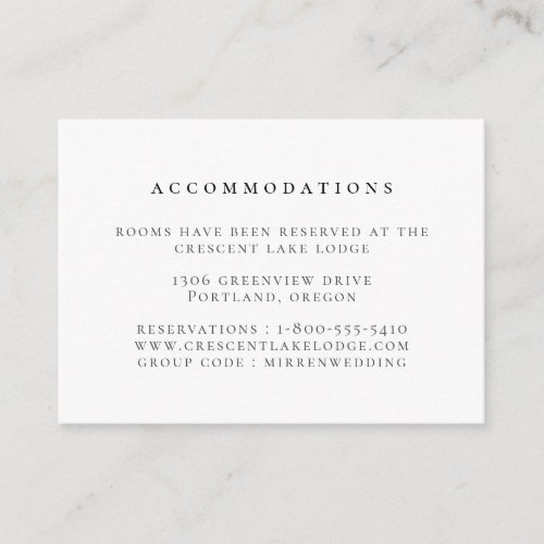 Modern Blue Watercolor Wash Wedding Accommodations Enclosure Card