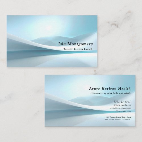 Modern Blue Wave Business Card