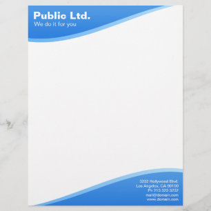 Modern Blue Wave Letterhead