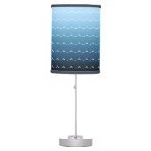 Modern Blue Wave Pattern Gradient Table Lamp (Front)